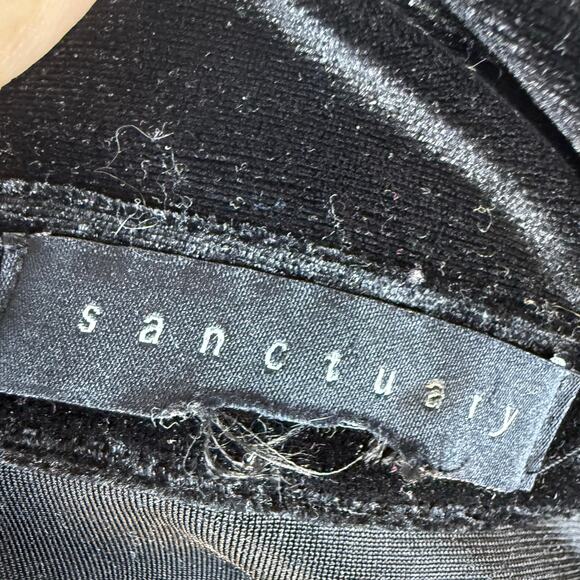 Sanctuary Sz. XL velvety black snap up top, sexy, day night, dress casual #4336 - Picture 9 of 10